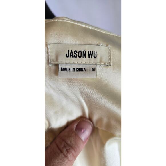 Jason Wu Square Neckline Sleeveless Cropped Corset Top Cream Medium - Picture 4 of 4